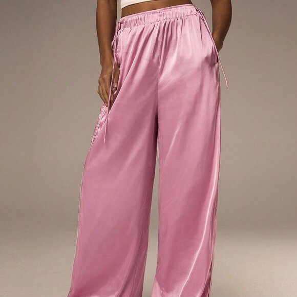 Pink Contemporary Women's Satin Pants - Picture 5 of 5